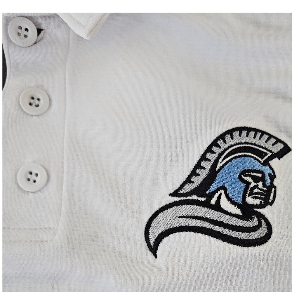 Holloway Adult XL White Performance Polo Shirt Spartan Logo Dry-Excel - Picture 2 of 6
